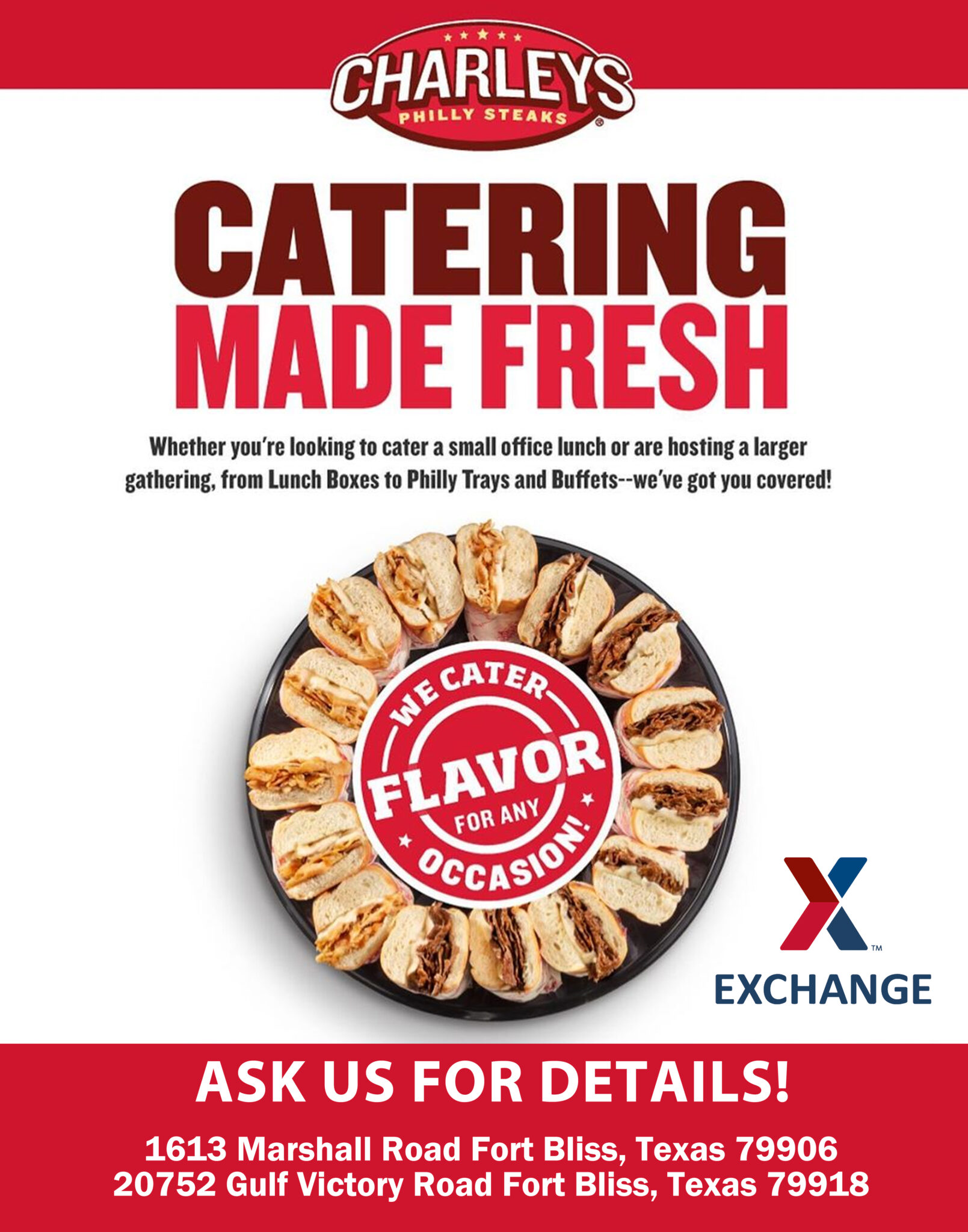 Charleys Philly Steaks Freedom Crossing at Fort Bliss